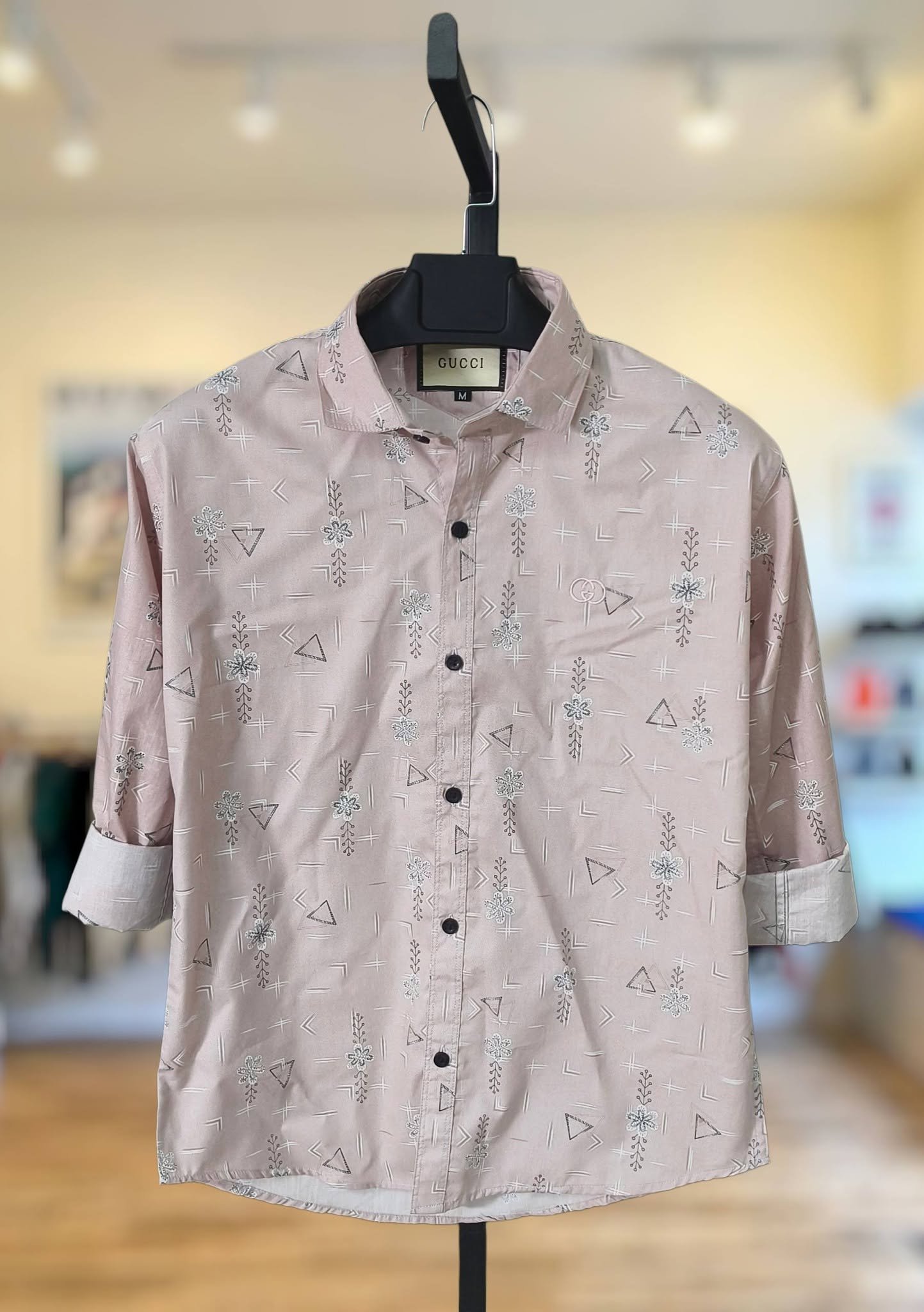 Blush Pink Floral Print Shirt