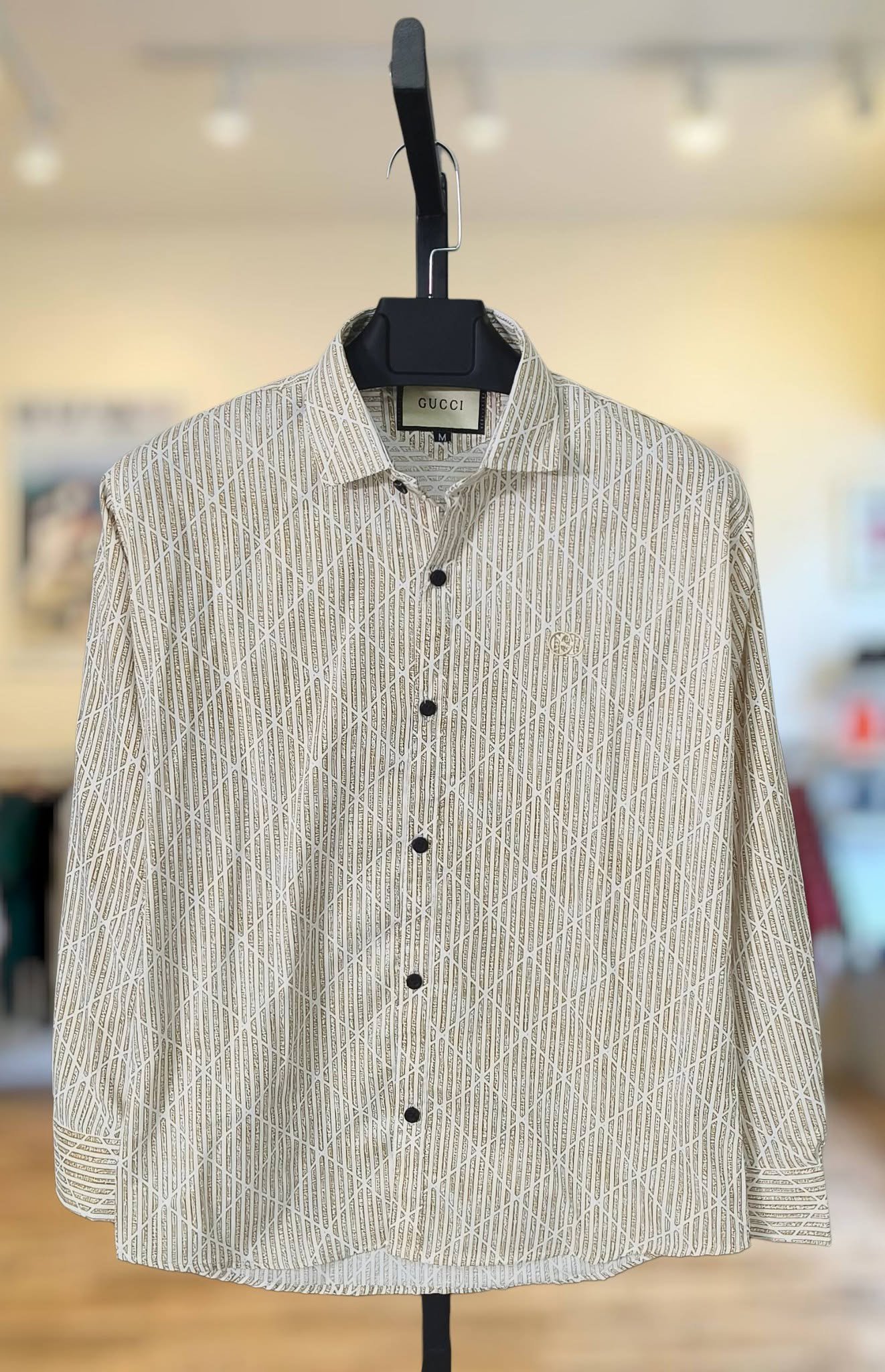 Beige Textured Cotton Shirt