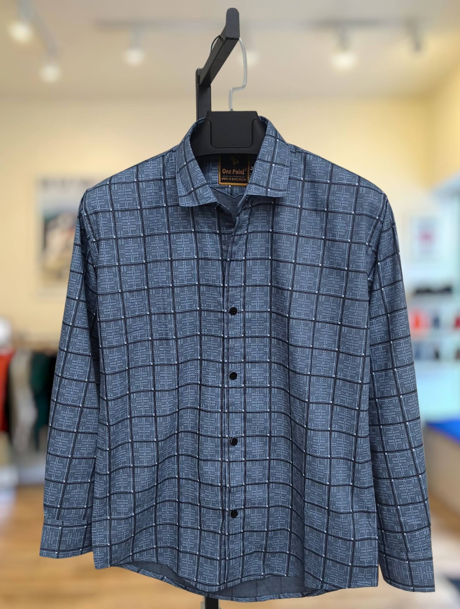 Geometric Check Cotton Shirt