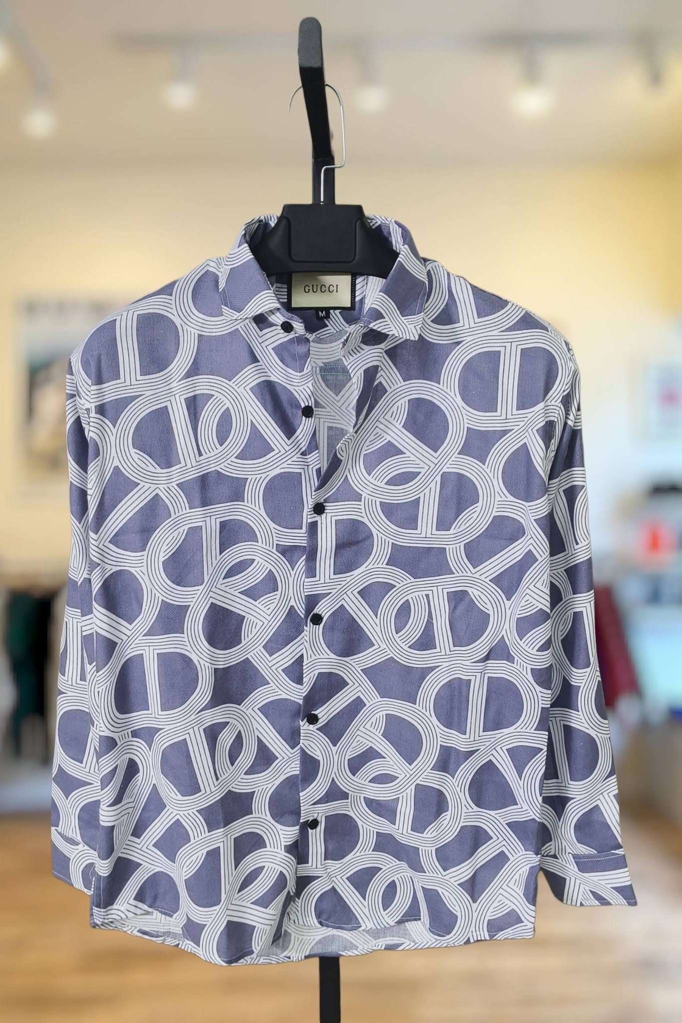 Abstract Print Cotton Shirt