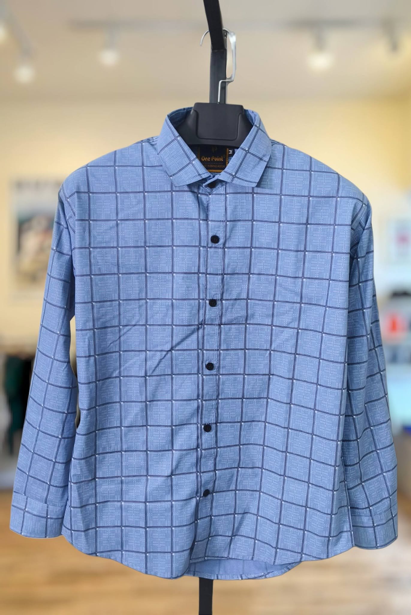 Sky Blue Fine Check Formal Shirt